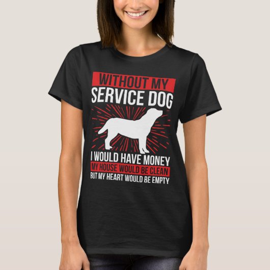 Service Dog Patch Emotional Animal Service Dogs T-shirt (Voorkant)