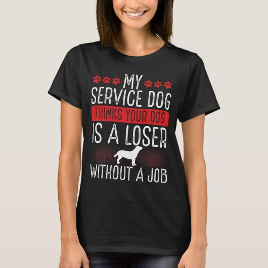 Service Dog Patch Emotional Animal Support-honden T-shirt (Voorkant)