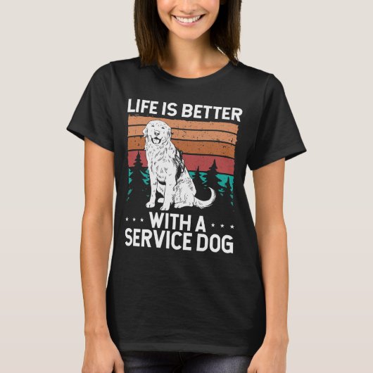 Service Dog Patch Emotional Support Animal voor ho T-shirt (Voorkant)