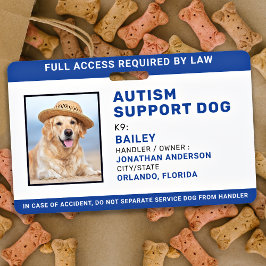 Service Dog Personalized Photo Autism Support Dog Badge