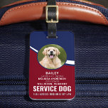 Service Dog Personalized Red Blue Photo ID Badge L Bagagelabel<br><div class="desc">Service Dog - identificeer uw hond eenvoudig als een werkende servicehond, terwijl u uw hond op afleiding blijft concentreren en op afleiding blijft snijden terwijl u met een van deze k9-ID-badges werkt. Hoewel niet vereist, geeft een identiteitskaart van identiteitskaart van Dog van de Dienst u en uw de diensthond vrede...</div>