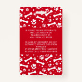 Service Dog Personalized Red Paw Prints Foto-ID Badge (Achterkant)