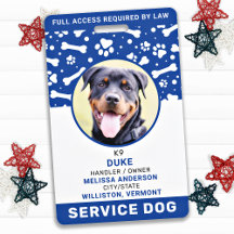 Service Dog Personated Blue Paw Prints Foto-id