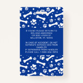 Service Dog Personated Blue Paw Prints Foto-id Badge (Achterkant)