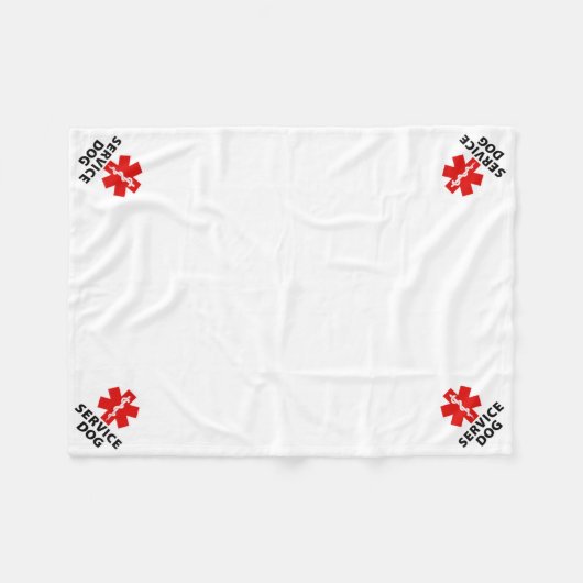 Service Dog Place Mat Fleece Deken (Voorkant (Horizontaal))