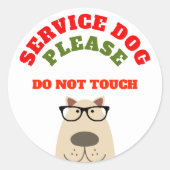 Service dog ronde sticker (Voorkant)