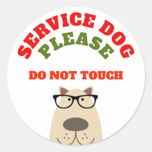 Service dog ronde sticker