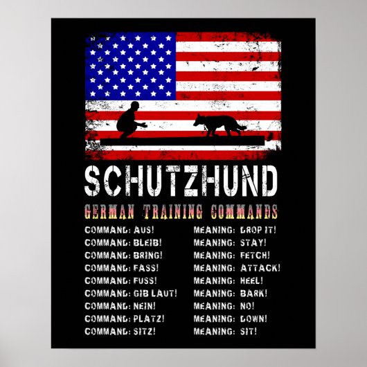 Service Dog Schutzhund German Training Commons Poster (Voorkant)