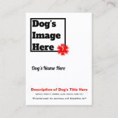 Service Dog Trading-kaart Visitekaartje (Voorkant)