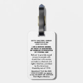 Service Dog - volledige toegang vereist badge Bagagelabel (Achterkant verticaal)