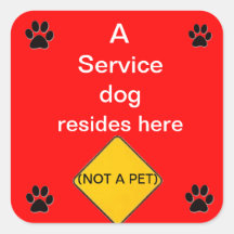 Service Dog woont hier Sticker