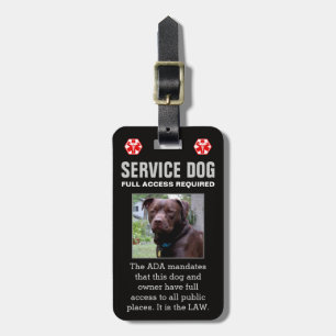 Service Dog - zwart - volledige toegang vereist ba Bagagelabel