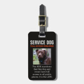Service Dog - zwart - volledige toegang vereist ba Bagagelabel (Voorkant verticaal)