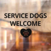 Service Dogs Welcome Storefront Sign Raamsticker (Vel 2)