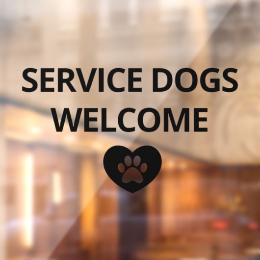 Service Dogs Welcome Storefront Sign Raamsticker (Vel 2)