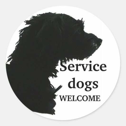 Service Dogs Welkom Ronde Sticker (Voorkant)