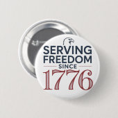 Service Freedom Since 1776 4th of July 250th Anniv Ronde Button 5,7 Cm (Voorkant /achterkant)
