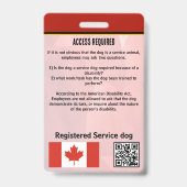 Service Hond Canada verticale Badge (Achterkant)