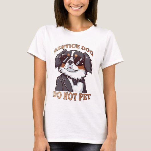 Service hond niet grappig huisdier t-shirt (Voorkant)