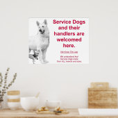 Service-honden zijn welkom poster (Keuken)