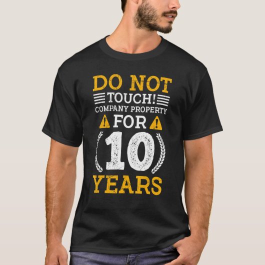 Service Jubileum 10 jaar werkverjaardag T-shirt (Voorkant)
