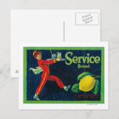 Service Lemon LabelLa Habra, CA Briefkaart (Voorkant / Achterkant)