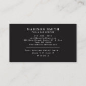 Service Luxury Transportation  Visitekaartje (Achterkant)