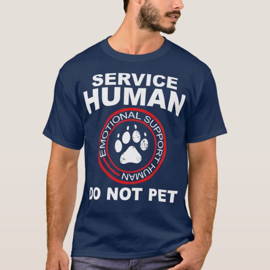 Service Menselijke Grappige Hond Eigenaar Emotione T-shirt (Voorkant)