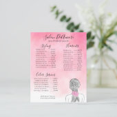 Service Menu Girl met Braid Pink Waterverf (Staand voorkant)