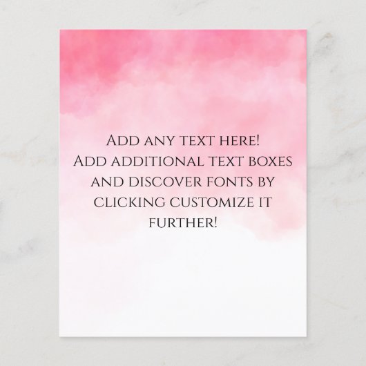 Service Menu Girl met Braid Pink Waterverf (Achterkant)