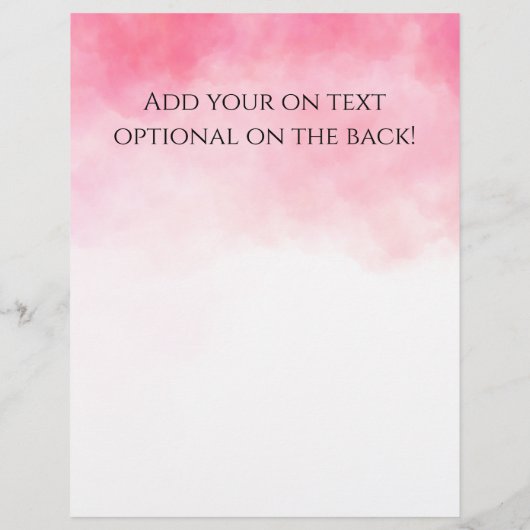 Service Menu Girl met Braid Pink Waterverf Briefhoofd (Achterkant)