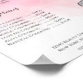 Service Menu Meisje met Vlecht Roze Waterverf  Poster (Hoek)