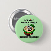 Service met een glimlach ronde button 5,7 cm (Voorkant /achterkant)