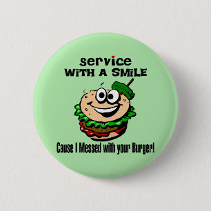 Service met een glimlach ronde button 5,7 cm