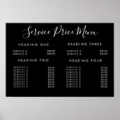 Service Prijs Menu Maatwerk Gedrukt Poster (Voorkant)