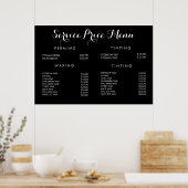Service Prijs Menu Op Maat Gedrukt Poster (Keuken)