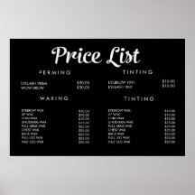 Service Prijs Menu Op Maat Gedrukt Poster