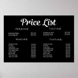 Service Prijs Menu Op Maat Gedrukt Poster