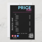 Service Prijslijst Scan Me Black Marketing Kaart (Voorkant)