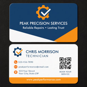 Service Reparatie Monteur QR Code Visitekaartje