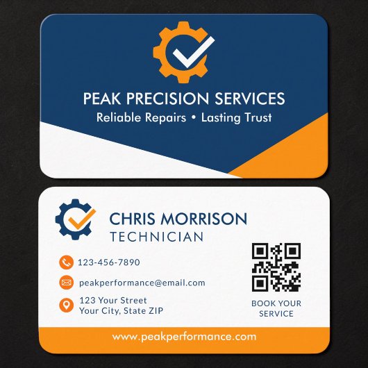 Service Reparatie Monteur QR Code Visitekaartje