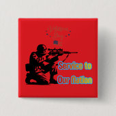 Service To Nation bright red Vierkante Button 5,1 Cm (Voorkant)