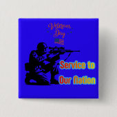 Service To Nation deep blue Vierkante Button 5,1 Cm (Voorkant)