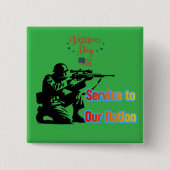 Service To Nation keldergroen Vierkante Button 5,1 Cm (Voorkant)