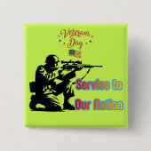 Service To Nation light green Vierkante Button 5,1 Cm (Voorkant)