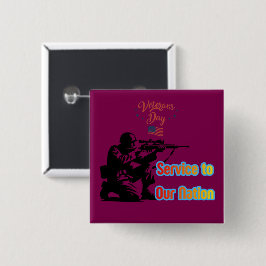 Service To Nation wijn Vierkante Button 5,1 Cm
