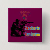 Service To Nation wijn Vierkante Button 5,1 Cm (Voorkant)