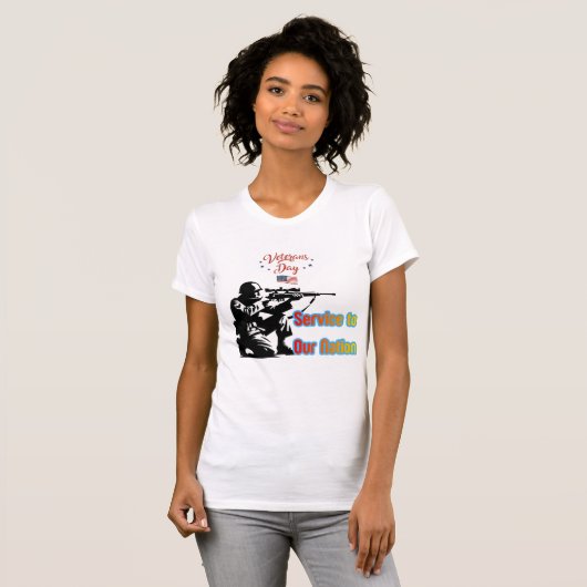 Service To Nation wit T-shirt (Voorkant volledig)