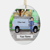 Service Van, Blauw - Vrouw Keramisch Ornament (Rechts)