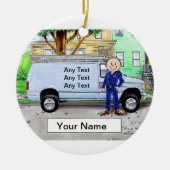 Service Van, Blue - Male Keramisch Ornament (Voorkant)